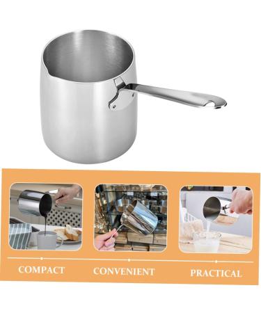 RUNROTOO Coffee Machines Sauce Pan Mini Heater Stainless Steel Pan Coffee Pot Mini Pan Stainless Steel Cookware Steel Saucepan Steaming Pot Cooking Utensils 304 Stainless Steel Chocolate - Buy Online on GoSupps.com