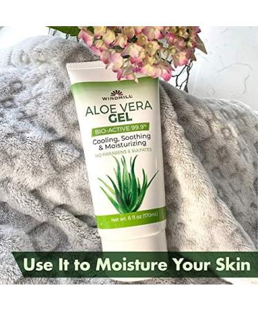 Buy Windmill Health Products Aloe Vera Gel - 99.9% Bio-Active Natural Moisturizer | Paraben & Sulfate Free - 6 fl oz (170mL) - Ships Worldwide - Buy Online on GoSupps.com
