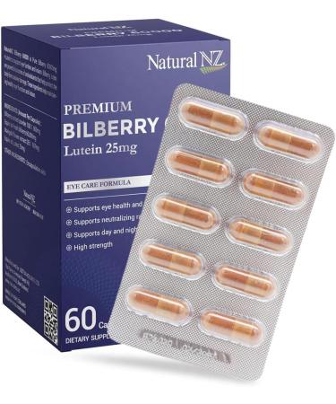 Natural NZ Bilberry 60000 Lutein 25mg 60 Capsules (1) - Buy Online on GoSupps.com