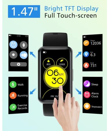 2022 Cloudpoem Fitness Tracker - IP68 Waterproof Watch with Steps Counter, Sleep Tracker, Alarm Clocks & Stopwatch - No Bluetooth or App Required - Black - Buy Online on GoSupps.com