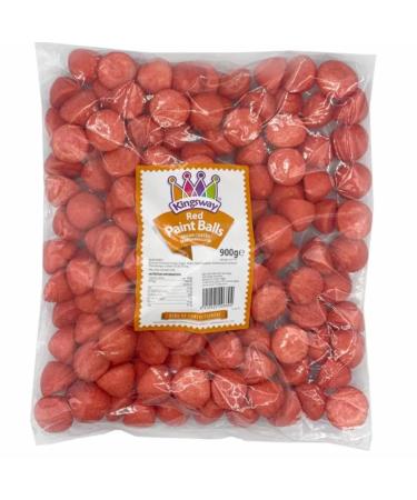 Red Paint Balls Sugar Coated Strawberry & Vanilla Marshmallows - 900g Bulk Pack