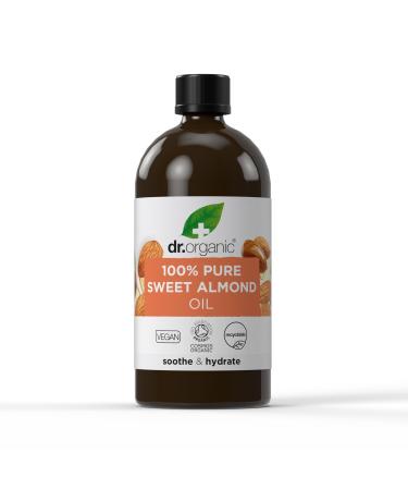 Dr Organic Sweet Almond Oil, 100% Pure and Natural, Moisturizing, Multi-Action, Face, Body and Hair, Carrier Oil, Vegan, Cruelty Free, Paraben and SLS Free, Organic, 100ml