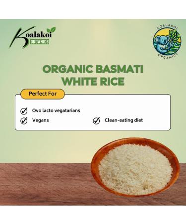 Koalakoi ORGANIC Certified Basmati White Rice from Pakistan (400g - 4.5kg) | Great For Brain Health | Premium Quality Non-GMO | 100% Natural | Source Of Minerals (400g) - Buy Online on GoSupps.com