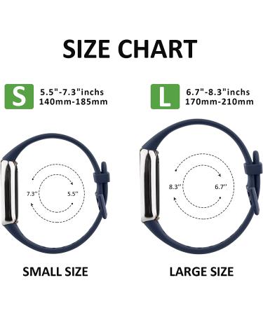 Funeng 3 Pack Silicone Bands for Fitbit Luxe - Large Black/Navy Blue/Gray - Sport Replacement Wristbands for Men and Women - Buy Online on GoSupps.com