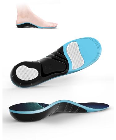QBK Insoles for Plantar Fasciitis  Orthotic Inserts are Suitable for Both Men and Women  Prevent High Arches  Flat Feet  Plantar Fasciitis  Bow Legs  and Knock Knees  M Blue Blue M:(Men9-10.5 /Women10-11.5)