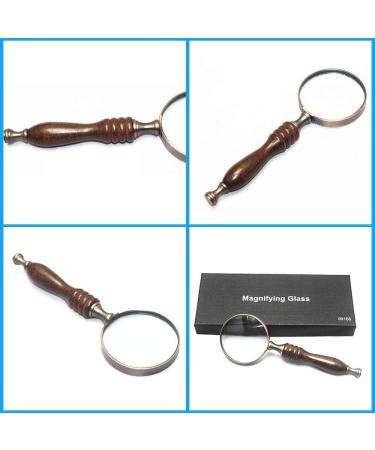 Magnifying Glasses for Hobbies Reading Magnifier Handheld Magnifying Glass Ebony Handle Retro Vintage High-end Handheld Gift Metal Magnifying Glass Recognition Magnifying Glass Reading Magnifying G - Buy Online on GoSupps.com