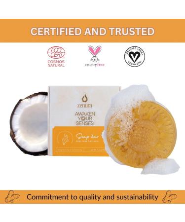 Turmeric Soap Bar with Kojic Acid - 3-in-1 Brightening & Exfoliating Soap for Face Body & Back | Natural Coconut Oil | Deep Cleansing for All Skin Types - Buy Online on GoSupps.com