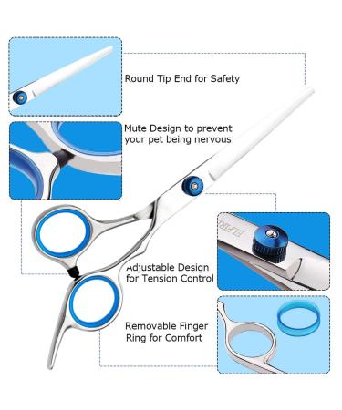 Plksei 2-Piece Dog Care Scissors Set | Professional Round & Curved Scissors for Dogs Cats & Pets | International Shipping - Buy Online on GoSupps.com