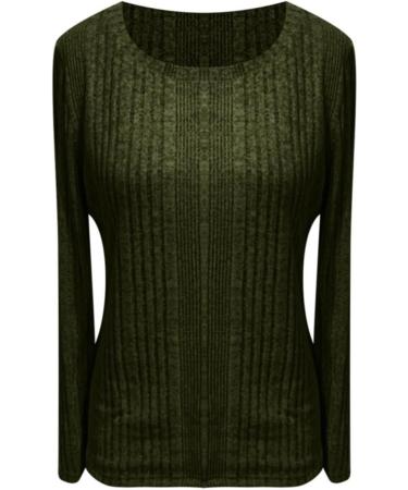 Buy Crochet Sweater for Women - Casual Solid Color Long Sleeve T-Shirt | Warm Autumn & Winter Fashion in Green - Buy Online on GoSupps.com