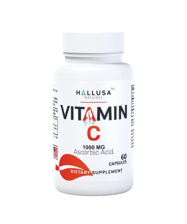 Hallusa Natural - Vitamin C Antioxidant and Immune Support - 60 Capsules 60 Day Supply