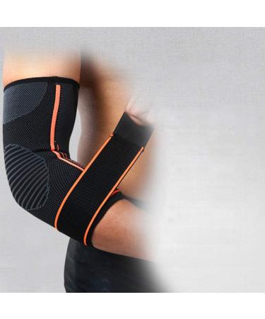 Garneck Elbow Brace for Tennis & Baseball - Compression Arm Sleeve & Elastic Protective Wrap - Adjustable Support for Elbow Pain Relief - Orange - Buy Online on GoSupps.com