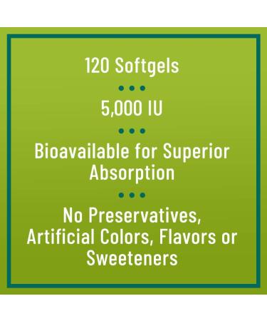 Natures Instincts Vitamin D3 125 MCG (5000 IU) Softgels - 120 Count | Bone & Immune Health Support | Bioavailable Supplement - Buy Online on GoSupps.com