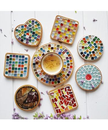 1.5lb Assorted Iridescent Crystal Mosaic Tiles Set for Crafts - 680g Glass Mosaic Pieces in Box - DIY Picture Frames, Handmade Jewelry, Art Decoration - Multi Colors Set - Buy Online on GoSupps.com