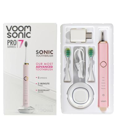 Voom Sonic Pro 7 Rechargeable Electronic Toothbrush | Advanced Oral Care Technology | 2-Minute Timer | 5 Speeds | Magnetic Levitation | 100% Waterproof (Pink) - Buy Online on GoSupps.com