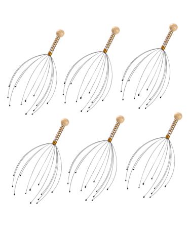 Healvian 12 pieces massager multi-function tool hair thread scrubber claws massaging steel and wood.