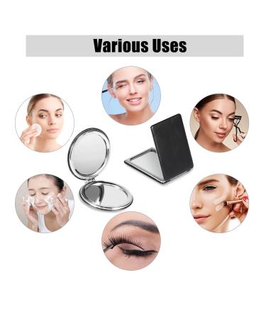 WantGor Compact Mirror 2 Pack - Travel Makeup Mirrors for Men and Women, Portable Double-Sided Pocket Mirror in Black Round Design - Buy Online on GoSupps.com