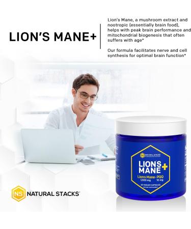 Organic Lions Mane Supplement with PQQ for Memory & Learning - 60 Vegan Capsules - Buy Online on GoSupps.com