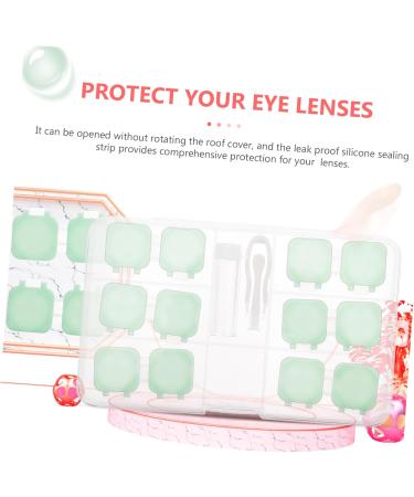 Gatuida Travel Accessories Box | 2 Sets Contact Lens Containers | Colored Lens Storage Holder | Eye Protection | Green 6x3x3cm | International Shipping - Buy Online on GoSupps.com