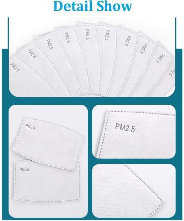 100pcs PM2.5 Activated Carbon Filters for Cloth Masks - 5 Layers Anti Haze Filters | Ship from USA | Reusable Face Cover Health Protection - Buy Online on GoSupps.com