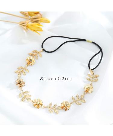 Yalice Gold Leaf Headband | Elastic Flower Head Chain for Women and Girls - Buy Online on GoSupps.com
