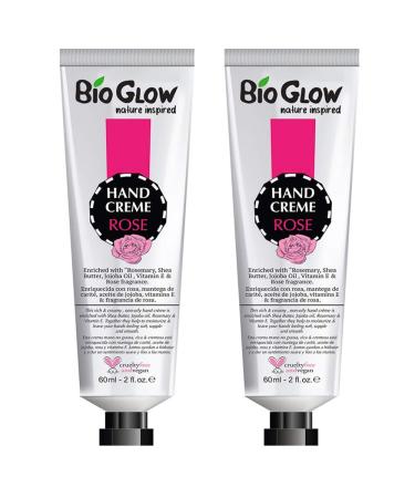 Bio Glow Hand Cream 60ml - Pack of 2 - Choose your option (Rose)