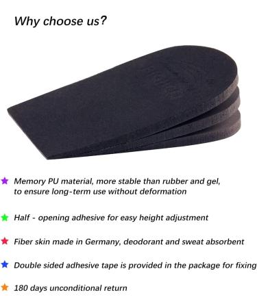 SIIHEA Adjustable Heel Lifts - 1/4'' Height Increase Insoles for Achilles Tendonitis & Plantar Fasciitis - Medium (Black) - Buy Online on GoSupps.com