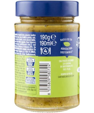  Barilla Barilla Pesto alla Genovese Without Garlic fresh basil pesto garlic free gluten free 190g glass + Italian Gourmet Tomato Pulp 400g - Buy Online on GoSupps.com