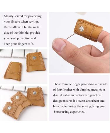 Finger Protector Thimble Set - 8pcs Thimbles + 30pcs Needles for Sewing, Adjustable Metal & Leather Thimbles for Hand Embroidery & Needlework - Buy Online on GoSupps.com
