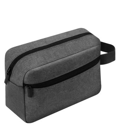 Toiletry Bag for Men Portable Travel Wash Bag Waterproof Shaving Bag Toiletries Accessories Cosmetic Bag Make Up Bag Gym Shower Bathroom Makeup Bag with Handle (Grey) 1pc Grey