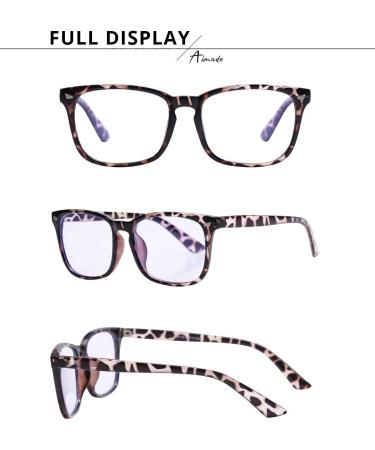 Square Nerd Blue Light Blocking Reading Glasses 1.25 Leopard/Black - Unisex Anti-Blue Ray Eyeglasses - Buy Online on GoSupps.com