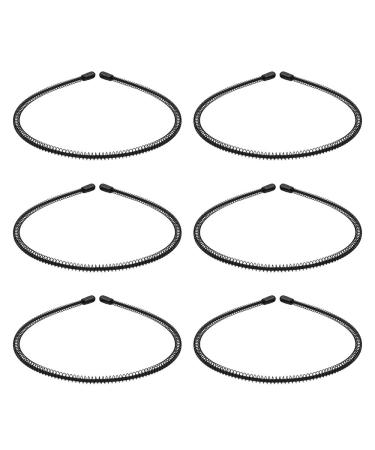 Metal Hairbands Headbands 6 Pieces Unisex Metal Elastic Hairband Hair Accessories Black for Women Men - Buy Online on GoSupps.com