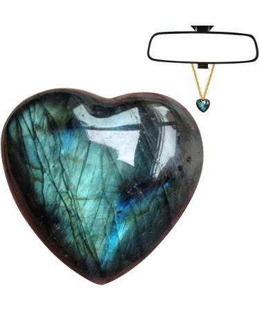Palm Stones and Crystals - Natural Raw Stone Labradorite Reiki Healing Crystals with Heart Shape | Blue Moonstone Crystal Decoration for Living Room and Bedroom Fanghua - Buy Online on GoSupps.com