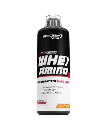Professional Whey Amino Liquid Orange without collagen protein 1000 ml bottle (1 pack)
