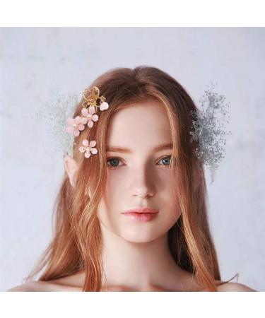 Sakura Pearl Hair Clip Set - 4Pcs Alloy Bobby Pins Barrette for Women & Girls - Buy Online on GoSupps.com