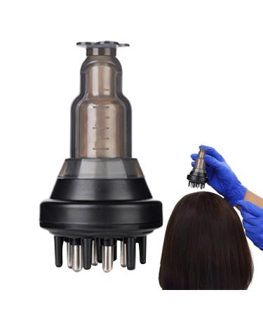 Hair oil applicator |Hair oil applicator bottle for the scalp |Stainless steel roller-head fluid brush for essential oil scalp massager for the head hemousy black