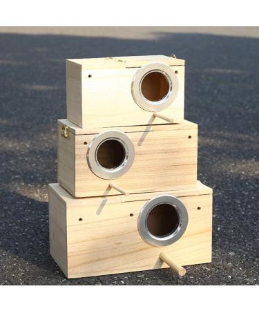 YJJKJ Pet Wood Bird Breeding Nesting Aviary Cage Box for Parakeets, Budgies, and Cockatiels - Buy Online on GoSupps.com