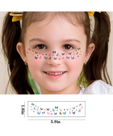 24Sheets Face Temporary Tattoo Stickers - Freckles, Butterfly, Fruit, Dinosaur Design for Girls Boys - Festival Makeup Rave - Buy Online on GoSupps.com