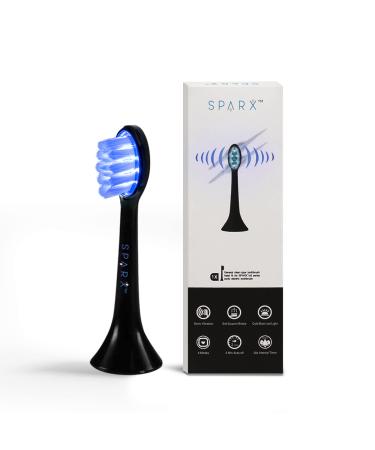 Sparx - Toothbrush Replacement Heads Brush Heads with Blue Light Therapy for Gum Care Replacement Brush Heads Black 1 Pack 2 - Blue Refill 1 Pack