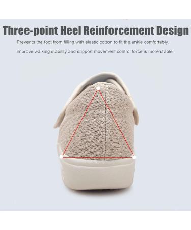 LBSQW Men's Diabetic Shoes Edema Lightweight Walking Sneakers - Wide Width Orthopedic Shoes for Arthritis & Swollen Feet - Light Grey 3E 7 - Buy Online on GoSupps.com