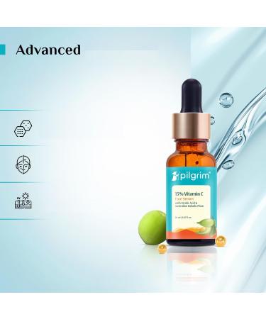 Pilgrim 15% Vitamin C Face Serum Anti Aging Facial Serum with 5% Niacinamide & Kakadu Plum | Reduces Fine Lines Smooths Skin Texture & Improves Radiance | 0.34 Fl Oz (10ml) - Buy Online on GoSupps.com
