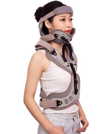 JLASER Thoracic Full Back Brace - Adjustable Cervical Orthosis for Neck & Vertebrate Rehabilitation Support - Buy Online on GoSupps.com