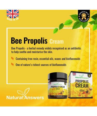 Bee Propolis Cream 60ml - Natural Moisturizing Balm for Dry Skin, Cold Sores & Spots | UK Made - Buy Online on GoSupps.com
