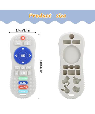 2 Pack Silicone Baby Teething Toys | TV Remote Control Shape | Teether Clips | for Babies 6-24 Months | Boys Girls Teething Toy Gifts (Black+Grey) - Buy Online on GoSupps.com