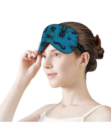 Cool Bugs Beetle Pattern Sleep Mask - Adjustable Light Blocking Eye Mask for Men & Women - Buy Online on GoSupps.com