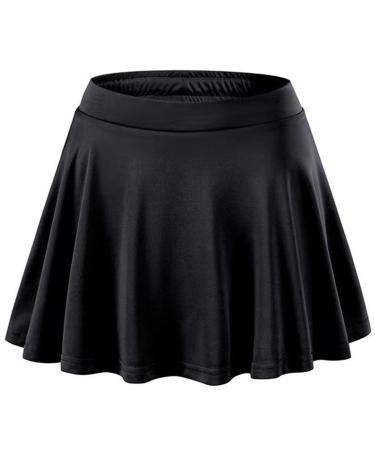 easyforever Kids Girls Pleated Tennis Golf Skirt with Shorts Skort High Waist Running Workout Athletic Activewear Black 8-9