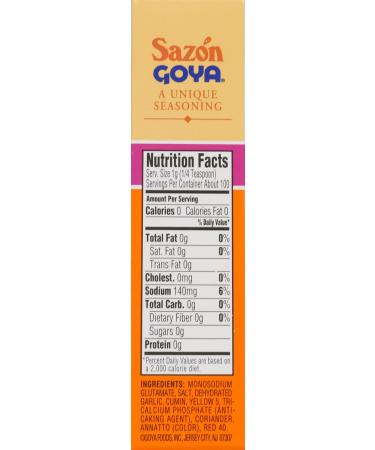 Goya Foods Sazon Seasoning with Coriander & Annatto 3.52 oz (Pack of 18) - Authentic Latin Flavor - Buy Online on GoSupps.com