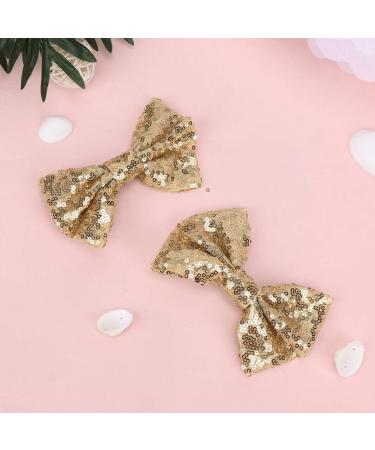 Beaupretty 3-Piece Glitter Hair Loops & Sequin Clips for Baby Girls & Toddlers Bling Bowknot Hair Accessories (Golden) - Buy Online on GoSupps.com