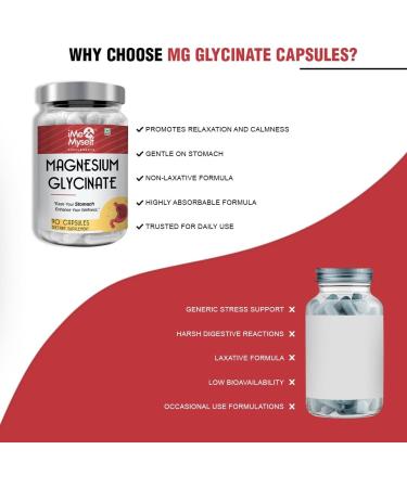 iMeMyself Magnesium Glycinate 90 Capsules | High Absorption Formula for Muscle Support and Relaxation - Buy Online on GoSupps.com