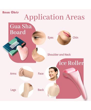 Rena Chris Ice Roller, Gua Sha Facial Tools, Face Massager - Pink Rose | Facial Self Skin Care Tool for Women - Buy Online on GoSupps.com