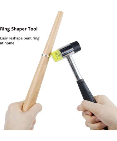 NIUPIKA Jewelers Rubber Hammer Mallet & Wood Ring Mandrel Sizer Kit - Jewelry Repair & Sizing Tools - Buy Online on GoSupps.com